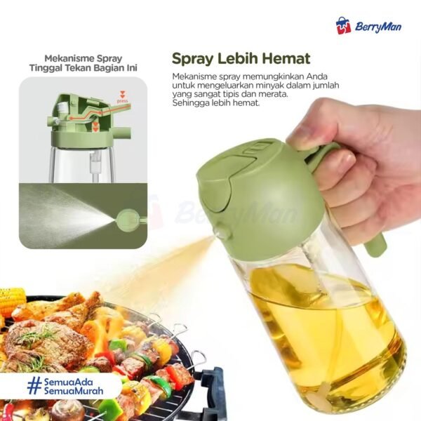 Botol Minyak Kaca Spray 500 ML Anti Tumpah