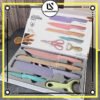 Set Pisau Dapur 6 in 1 Stainless Steel Anti Lengket Lapisan Keramik