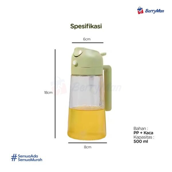 Botol Minyak Kaca Spray 500 ML Anti Tumpah