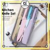 Set Pisau Dapur 6 in 1 Stainless Steel Anti Lengket Lapisan Keramik