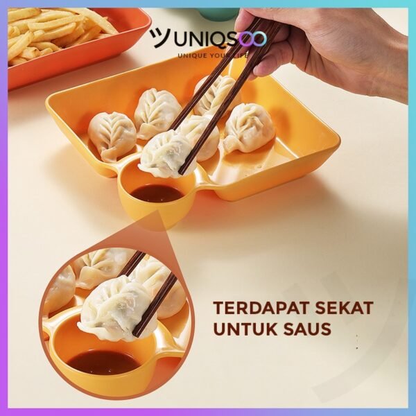 Piring Makan 2 in 1 Tempat Saus Kecap
