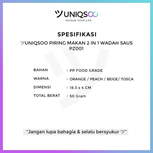 Piring Makan 2 in 1 Tempat Saus Kecap