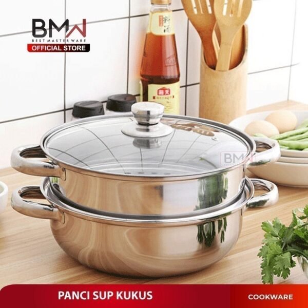 Panci Kukus Set Stainless Steel Panci Sup Steamer