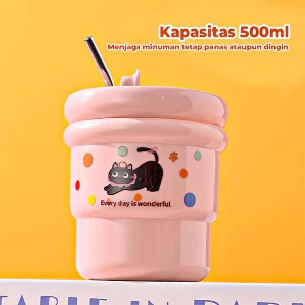 Tumbler Gelas Stainless Karakter Anti Tumpah 500ML