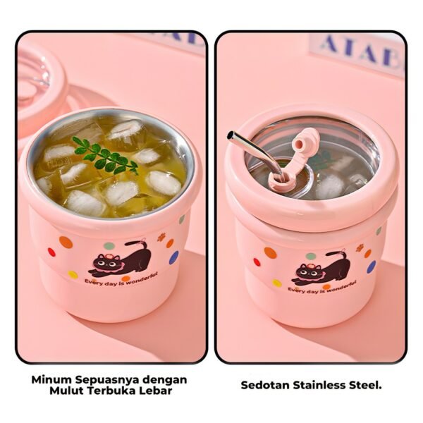 Tumbler Gelas Stainless Karakter Anti Tumpah 500ML