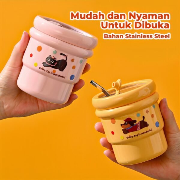 Tumbler Gelas Stainless Karakter Anti Tumpah 500ML