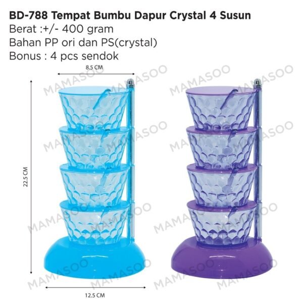 Tempat Bumbu Dapur / Rak Bumbu Dapur Putar 4 Susun
