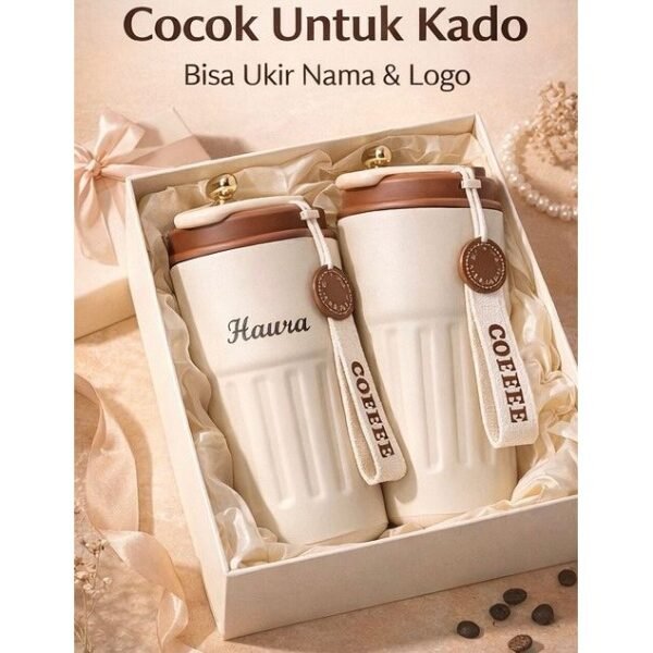 Tumbler LED Suhu 450ml Stainless - BISA UKIR NAMA