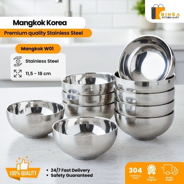 Mangkok Stainless Korea Tebal