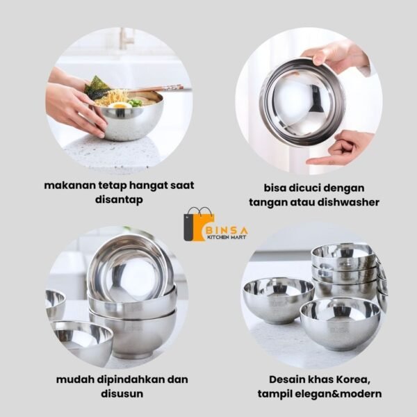 Mangkok Stainless Korea Tebal