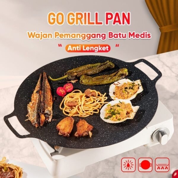 TRIPLE EKONOMIS 3IN1 (WAJAN BATU MEDIS 32CM + WAJAN GEPENG 34CM + PANCI KUKUS 2 SUSUN)