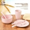 Peralatan Makan Set 6 in 1 Plastik Piring Mangkuk Gelas Sendok Piring
