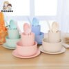 Peralatan Makan Set 6 in 1 Plastik Piring Mangkuk Gelas Sendok Piring