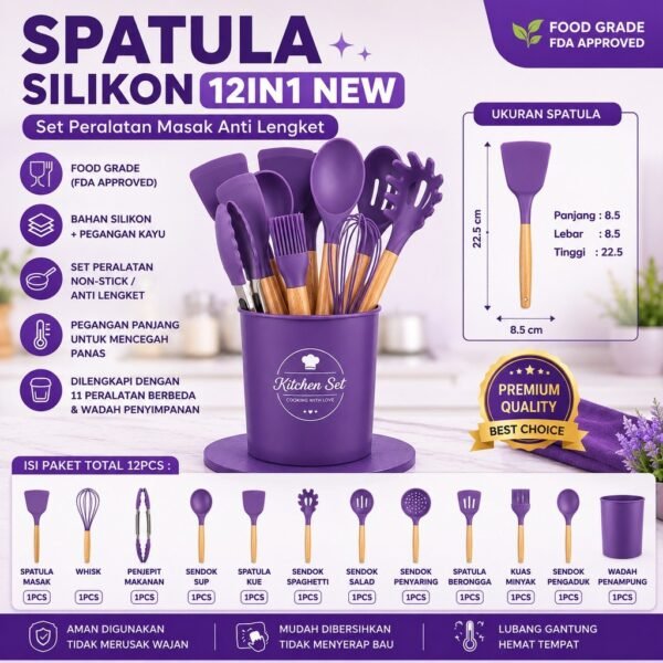SPATULA SILIKON 12pcs
