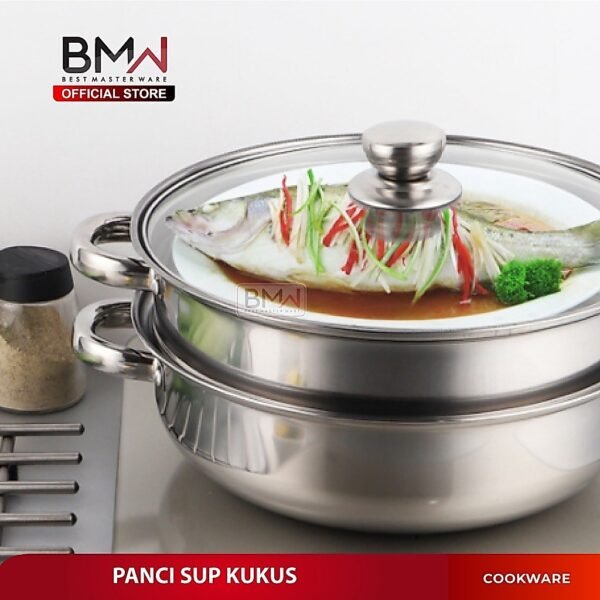 Panci Kukus Set Stainless Steel Panci Sup Steamer