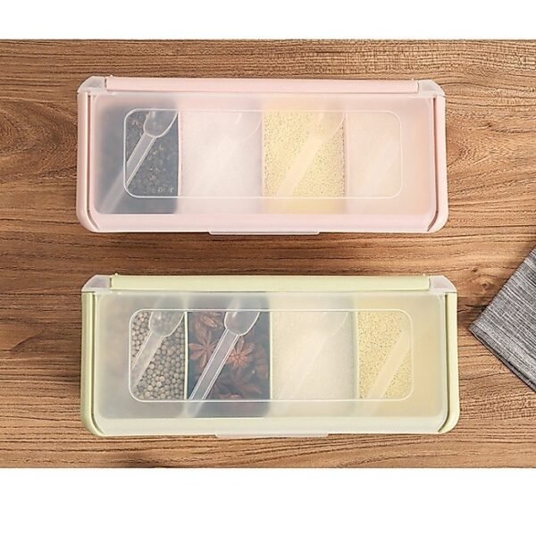 Kotak Tempat Penyimpanan Bumbu Dapur 4 Sekat 4in1 Storage Box