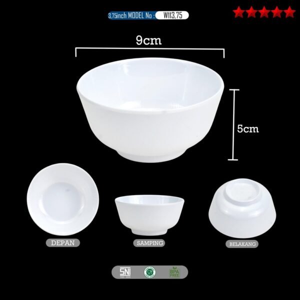 Mangkuk Sup Melamin Lusinan 3/6/12 Pcs – Asli 100% Tebal Premium