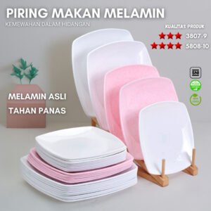 Piring Saji Persegi Melamin Extra Tebal Elegan Mewah