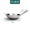 Qiek Wok Stainless Steel Kuali Wajan Penggorengan Anti Lengket 32cm