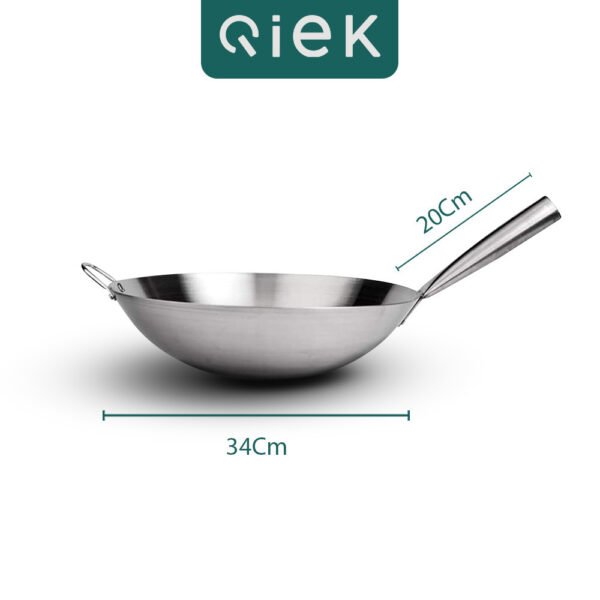 Qiek Wok Stainless Steel Kuali Wajan Penggorengan Anti Lengket 32cm
