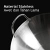 Qiek Wok Stainless Steel Kuali Wajan Penggorengan Anti Lengket 32cm